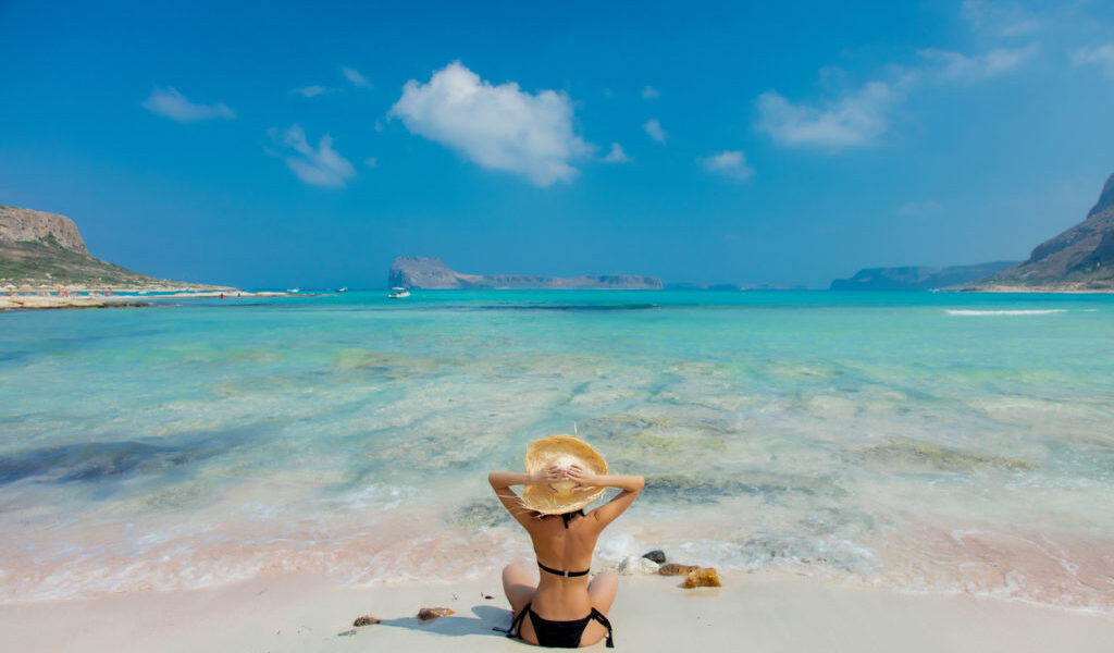 a lady at Balos beach