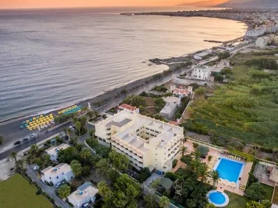 A panoramic view of Tylissos Beach in Ierapetra, Crete. Ierapetra car rental